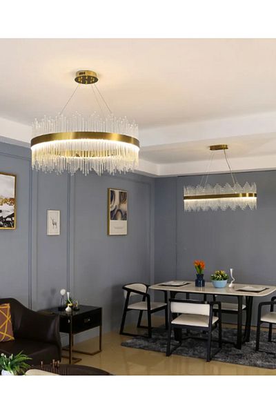 LUXXO Candelabru echipat cu LED, 90W, tricolor, corp aluminiu, decoruri sticla, diametru 100cm, Maxlight