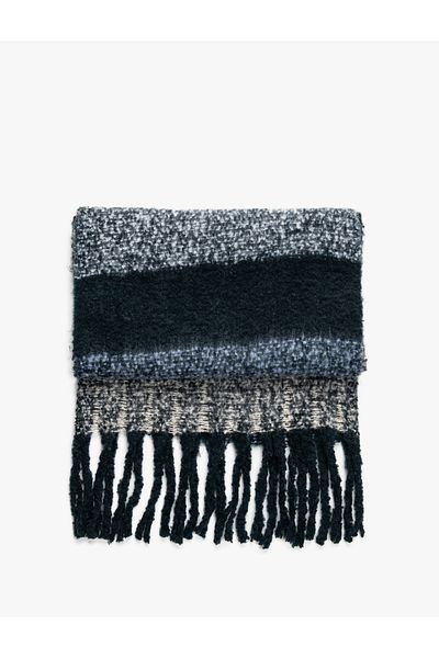 Koton Dark Blue Women's Tasseled Scarf