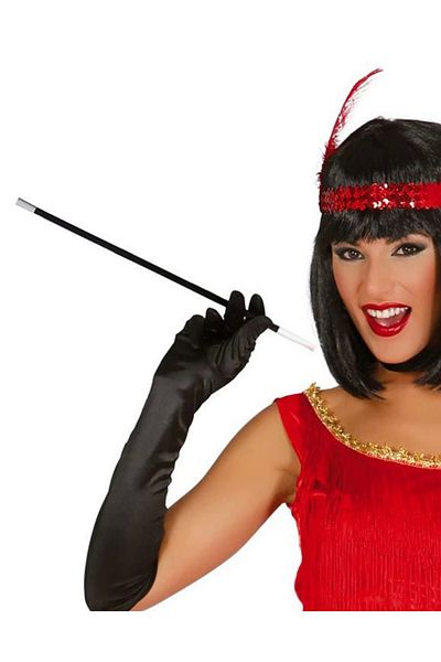 Eldenör 1920& # 39;Ler 1990& # 39;Lar Gatsby Women's Accessories Set – Red Charleston Headband and Cigarette