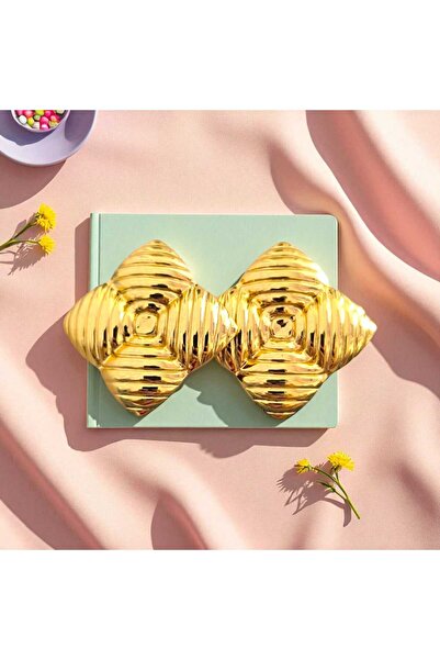 feyza collection أقراط مربعة مموجة من الفولاذ المقاوم للصدأ