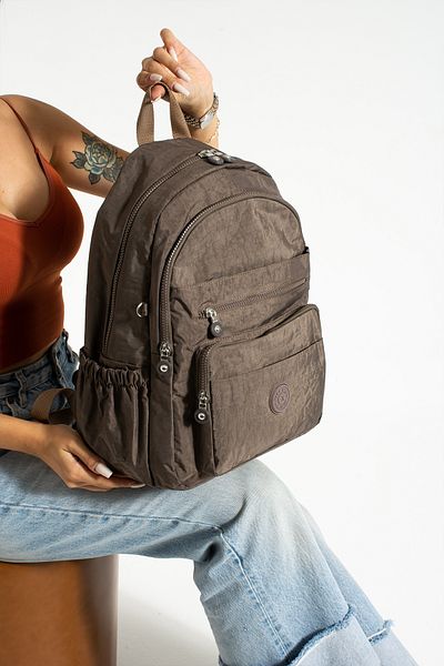 NEMO BAGS Brown Unisex School Bag, Laptop Travel Backpack, Original Crinkle Fabric, 21 Lt, 40X30Cm