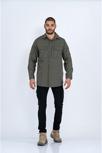 NkyÜniforma Men's Tactical Outdoor Shirt – Zippered Pocket, Air Hole
