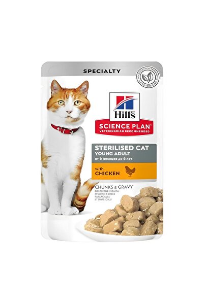 Hill's Hills Tavuklu Pouch Kısırlaştırılmış Yetişkin Kedi Maması 85gr x 6 Adet