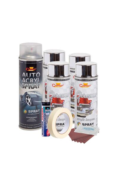 Avex Πλήρες κιτ επισκευής και βαφής ζαντών σε μεταλλικό χρώμιο, V4