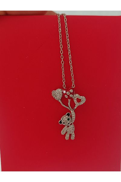 Kudi Balloon Tutan Mini Stone Small Teddy Bear Necklace
