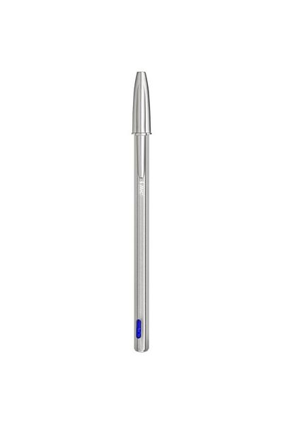 Bic Pix Cristal Re'New, 1.0 mm, corp metalic, 1 stilou și 2 rezerve