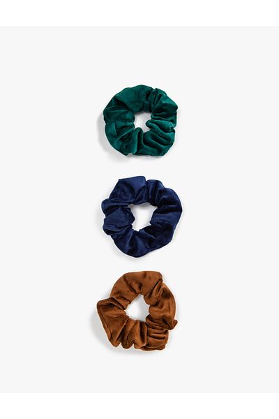 Koton Beige Women's Velvet Scrunchies Set