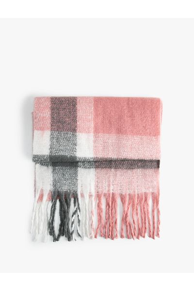 Koton Pink Women's Plaid Scarf