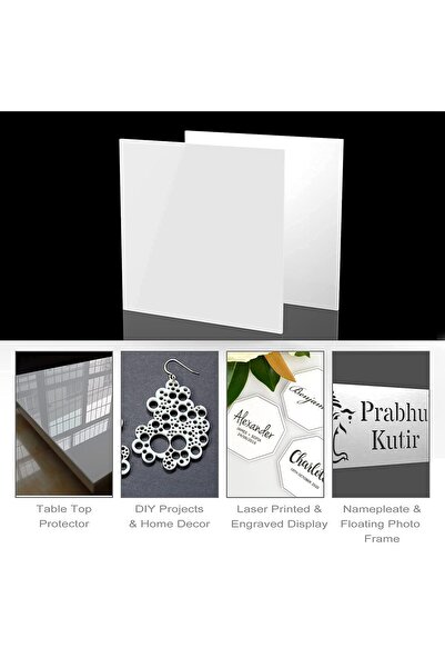 Lamsit Ibdaa Acrylic Sheet 3mm Thick Pack of 2 (Square, White)