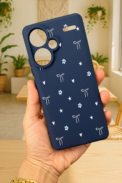 Vip Case Redmi Note 13 Pro Plus-Mini Bow Patterned Silicone Shock Absorbing Classic Protected Rubber Case277