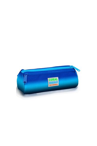 NW NessiWorld Nessiworld Coral High Kids Navy Blue Color Transitional Three Compartment Pencil Bag 22045