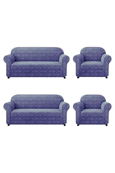 BOSTAN Jacquard Sofa, Sofa, Sofa Bed Cover Paisley Pattern Elastic Skirtless for 3+3+1+1 Set