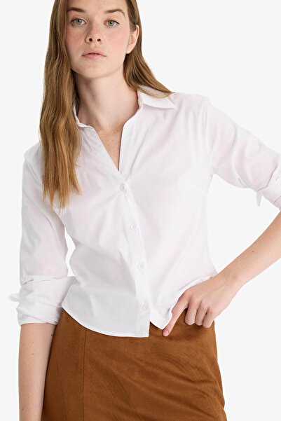 DeFacto Beyaz Kadın Gömlek Y3128AZ/WT36