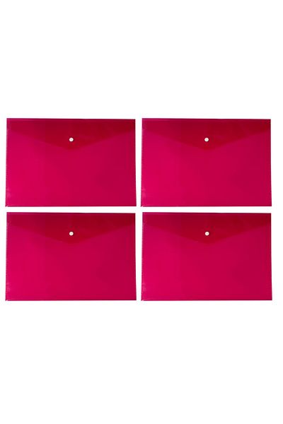 FLY COLOR Transparent Red Snap File Set 4 Pieces