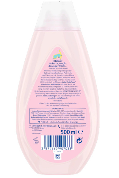 Bebe Zartpflege Hasas Ciltler İçin Duş Jeli ve Banyo Köpüğü 500ml