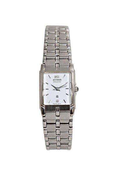 ACCURATE ساعة نسائية تناظرية من الفولاذ المقاوم للصدأ ALQ767
