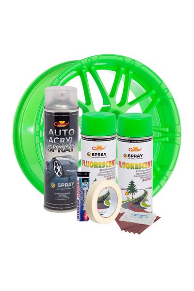 Avex Complete Wheel Repair and Painting Kit Fluorescent Green, V2