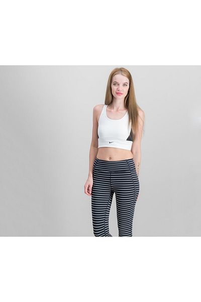 Nike Dri,FIT Pocket Medium,Support Bra, White and Black