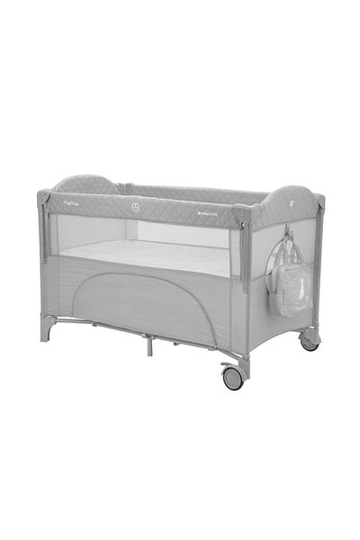 Kikka Boo KikkaBoo Milky Way Grey folding cot with 2 levels, 3-level sliding side, folding