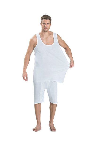 Berrak Men's Large Size Cotton Strap Undershirt / 6 Pieces White