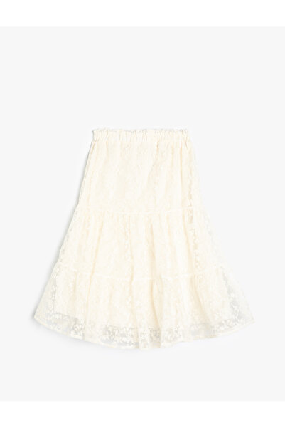 Koton Beige Girl's Midi Skirt