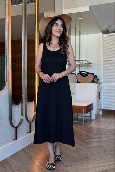 Modayakamoz New Season Women's Strap Round Neck Viscose Dress