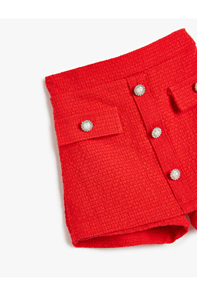 Koton Red Girl's Tweed Skort