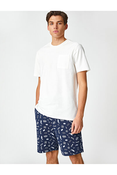 Koton Shorts Drawstring Pockets Printed Detail