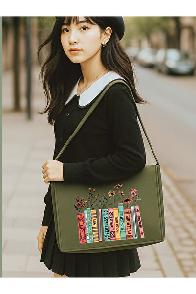 Cemira Taylor Swift Book Album Τσάντα Tote, υφασμάτινη τσάντα, τσάντα αγγελιοφόρου από καμβά χακί, σχολική τσάντα