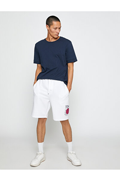 Koton Basic Sport Shorts Far East Printed Drawstring Pocket Detailed