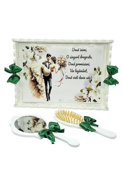 OEM Set tava pentru gatitul miresei, personalizat mire si mireasa, format din 3 piese