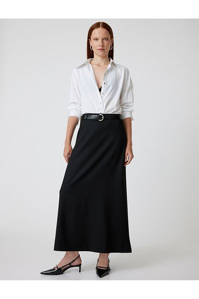 Koton Black Women's Maxi Column Skirt