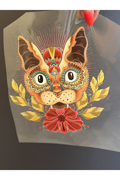 Gönülden Tasarım Σχέδιο που συγκολλείται με σίδερο Floral Lion Transfer Print...