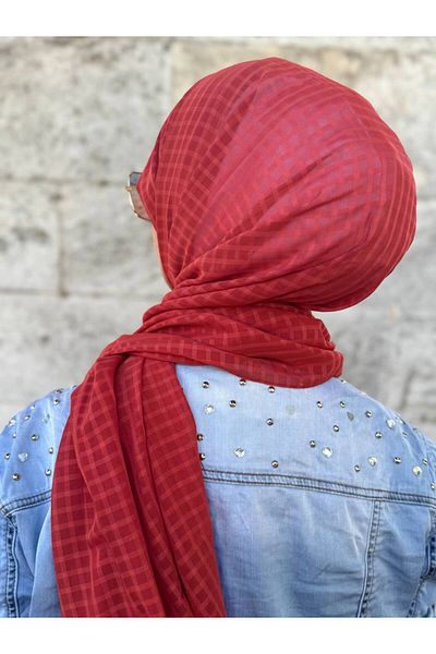 ALDAİR Checkered Chiffon Shawl Krl0908