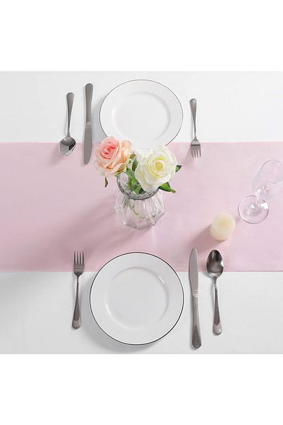 Deko Dekor 30X90 Cotton Satin Powder Pink Runner American Service