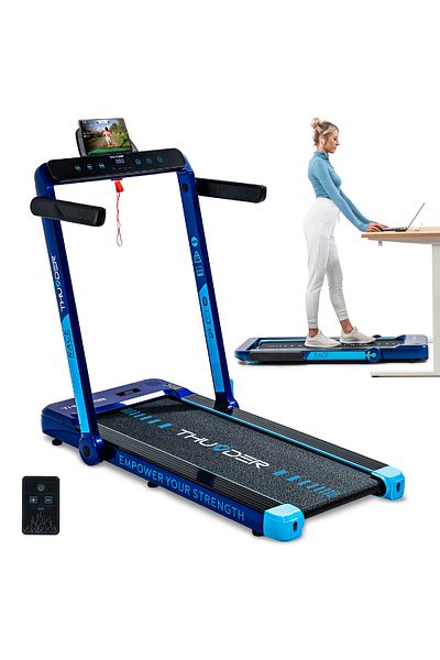 Thunder Banda de alergare electrica, Race-Blue, Viteza maxima 14km/h, maxima suportata 130kg