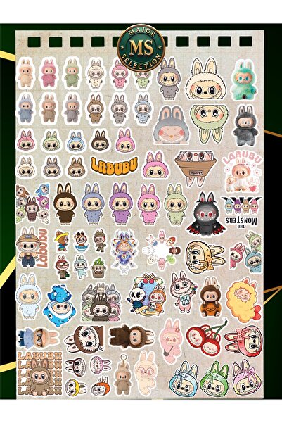 Major Selection Pachet de autocolante Labubu / Etichete pentru Bullet Journal, caiet, agendă, laptop