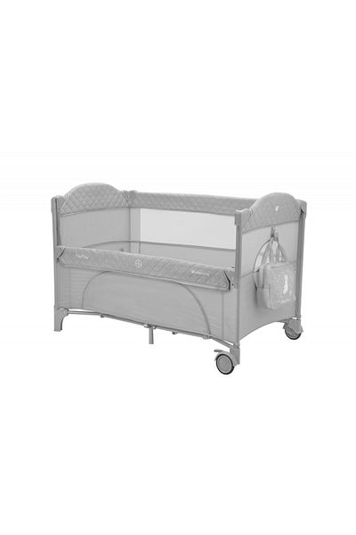 Kikka Boo KikkaBoo Milky Way Grey folding cot with 2 levels, 3-level sliding side, folding