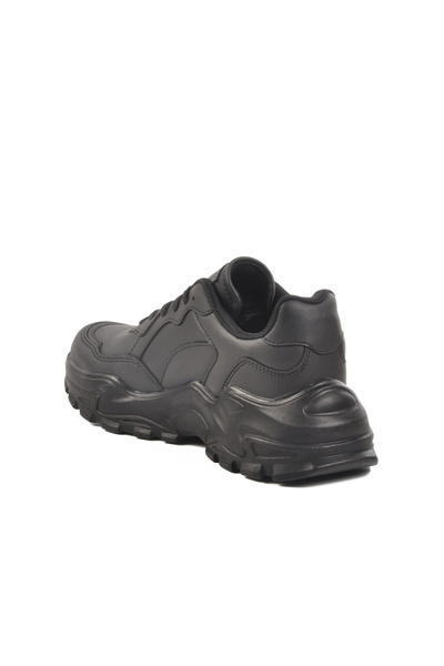 WALKWAY Black Leather Lace-Up Women's Sports Shoes 159 g