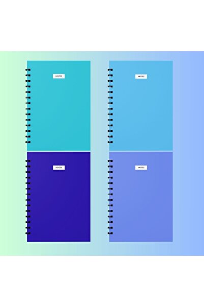 edinotes 4 دفاتر مدرسية مقاس A4 - قطعتان منقوشتان وقطعتان مسطرتان