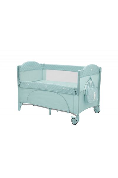 Kikka Boo KikkaBoo Milky Way Mint folding cot with 2 levels, 3-level sliding side, folding