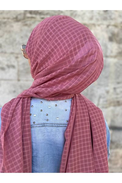 ALDAİR Checkered Chiffon Shawl Krl0908