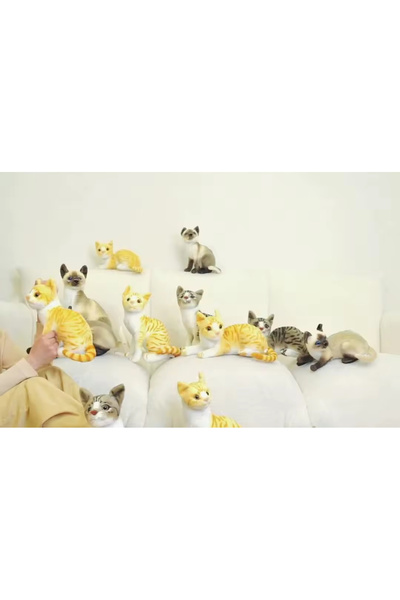 charmerprincesses Tekir kedi oyuncak Gerçek Görünümlü Peluş Kedi Sarı Tekir kedi peluş