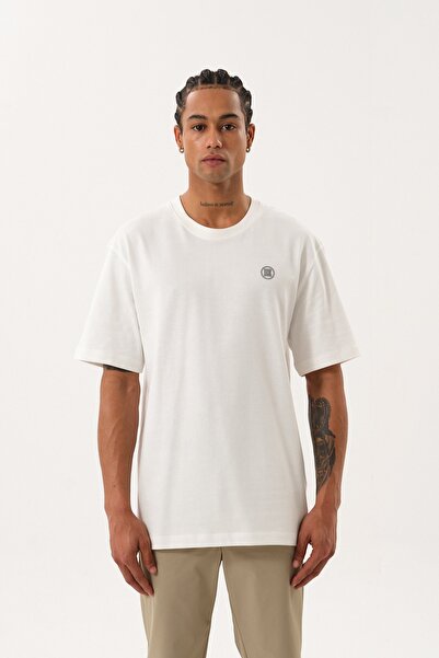 SPORTEMPT Ανδρικό μπλουζάκι με λαιμόκοψη με λογότυπο ST - Εκρού