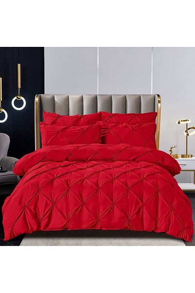 FIONNA.RO Finet Bed Linen With Pleats - Red