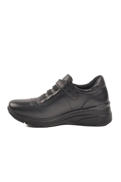 Voyager Black Genuine Leather Anatomical Women's Casual Shoes Z010 Z