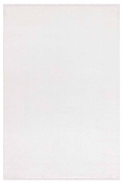 İpek Mekik Halı Petunya 3404A Beyaz Yumuşacık Dokulu Pofuduk Salon, Mutfak, O...