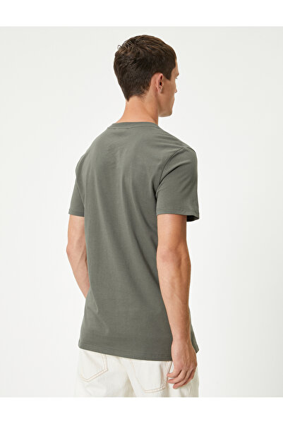 Koton Khaki Men's Basic Slim Fit T-Shirt