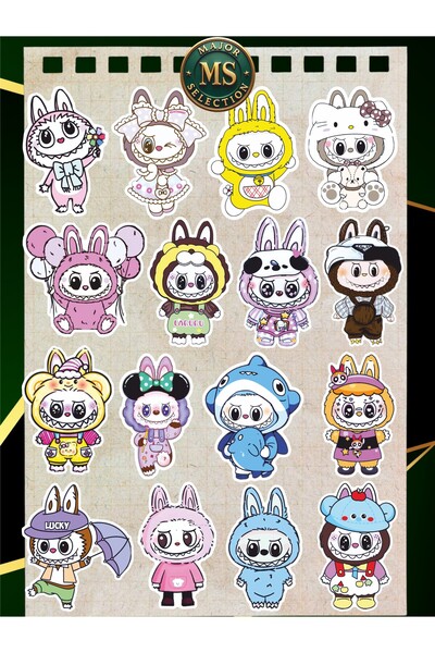 Major Selection Pachet de autocolante Labubu / Bullet Journal Defter Decal Agenda Laptop Etichetă Seria2
