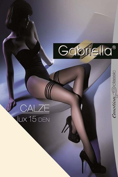 Gabrielle Design Calze Lux adhesive tape stockings, Gabriella Color: Black, Tights size: 3/4